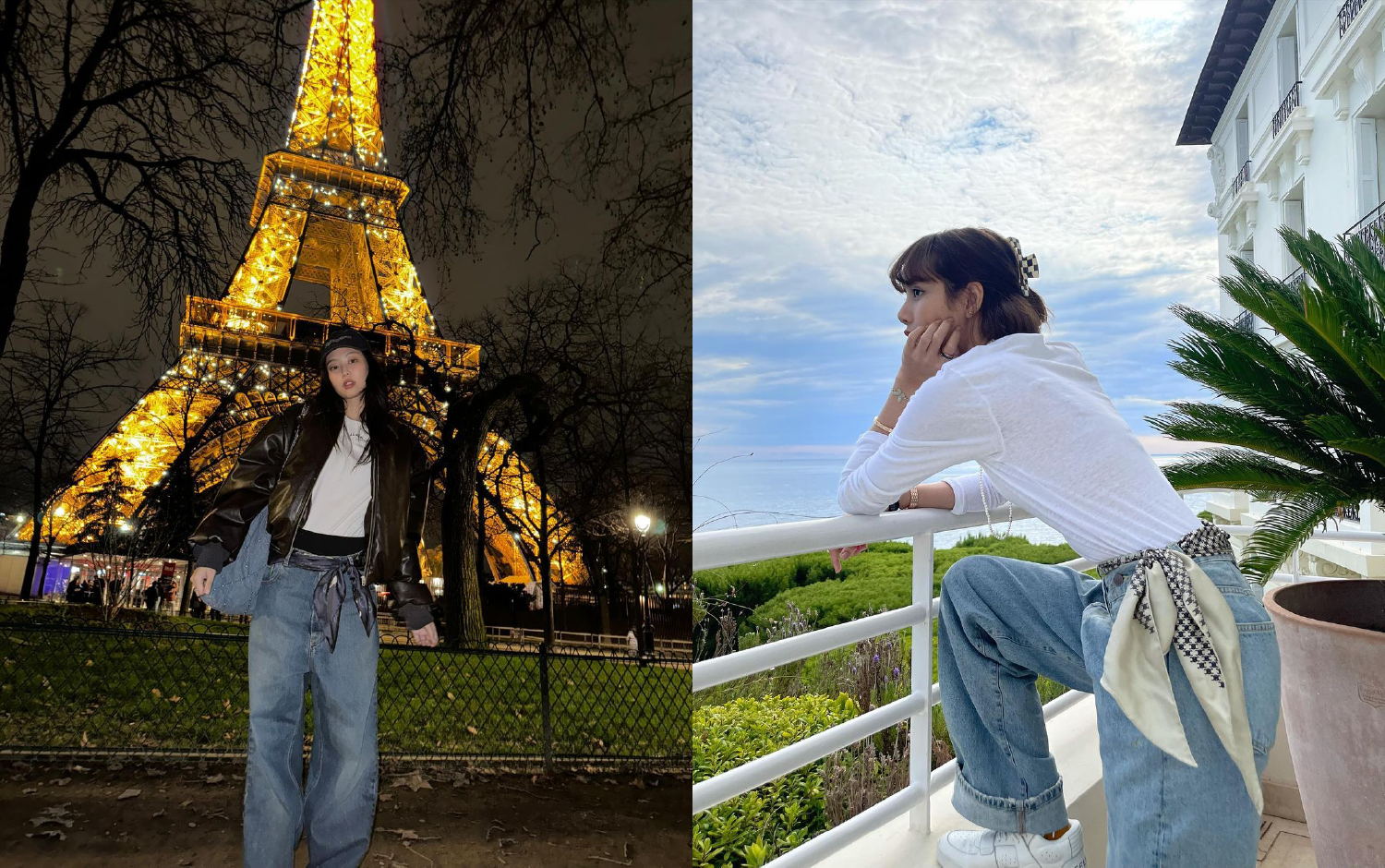 Jennie絲巾綁腰身太時髦，簡單搭出日常高級感！盤點特搜各大品牌款式：CHANEL淡粉圓點、DIOR法式太陽圖騰、CELINE豹紋印花.....