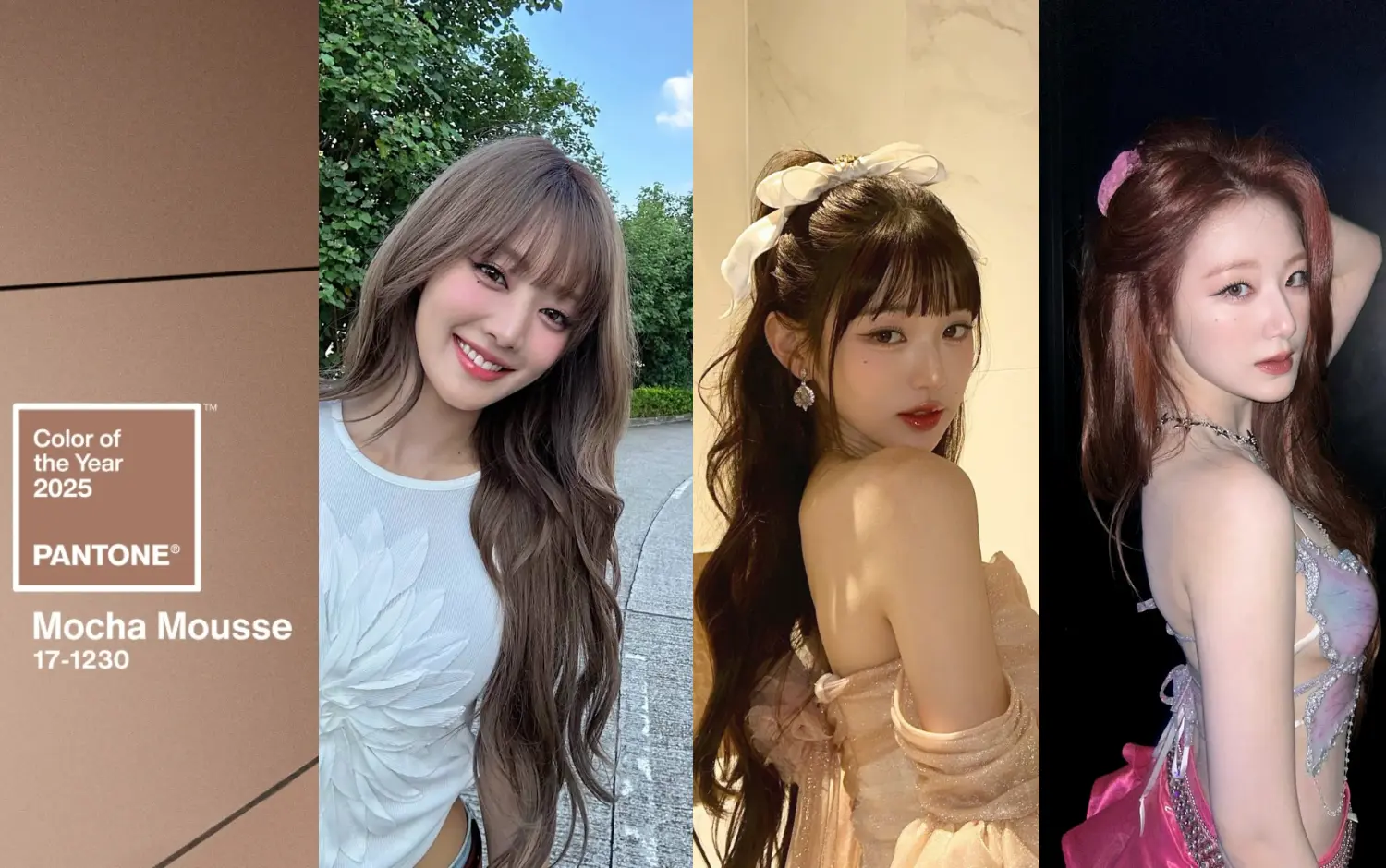 2025Pantone代表色大公開：「摩卡慕斯」柔和棕色帶給人最平靜的力量！跟著Lisa、張員瑛、舒華等歐膩換 上「摩卡慕斯」超百搭顯白髮色最適合秋冬...｜新光三越|