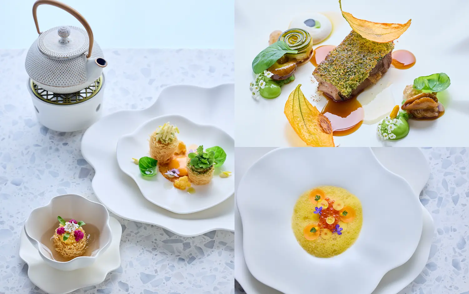 米其林一星「A」春季菜單《根莖花語》上菜，主廚黃以倫以花卉、繽紛的植物力，實踐食材零浪費！