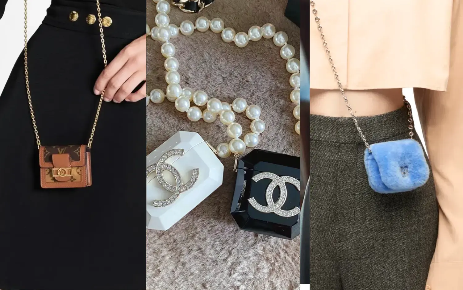 超萌！能當小廢包的「精品耳機殼」：Chanel 這款珍珠鏈超美、LV 迷你行李箱、Loewe 毛絨迷你包...每個都可愛又時尚！