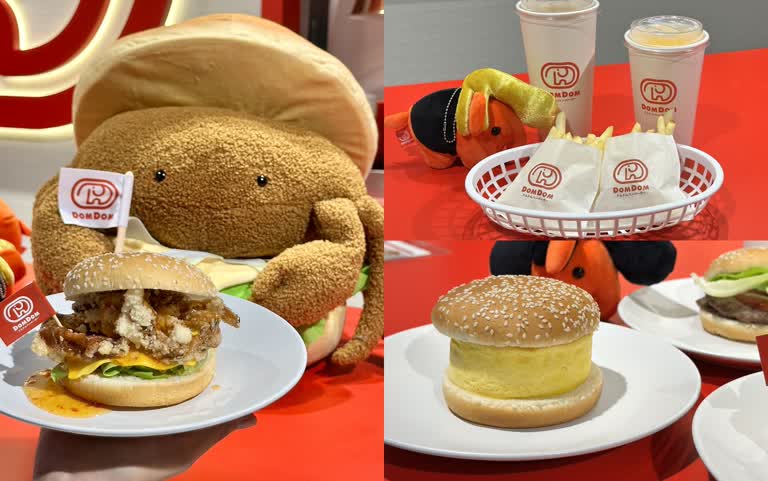 日本速食始祖「Dom Dom」海外首店在台灣！整隻軟殼蟹、招牌厚蛋燒堡都來了！10/1信義開幕，全品項售價、開幕活動一次看！