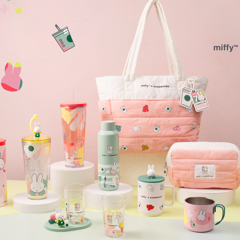 星巴克x Miffy米菲兔10/21粉嫩登場！加碼推台灣限定五款商品：綠圍裙miffy娃娃吊飾、托特包細節滿滿！16款周邊、價格一次看