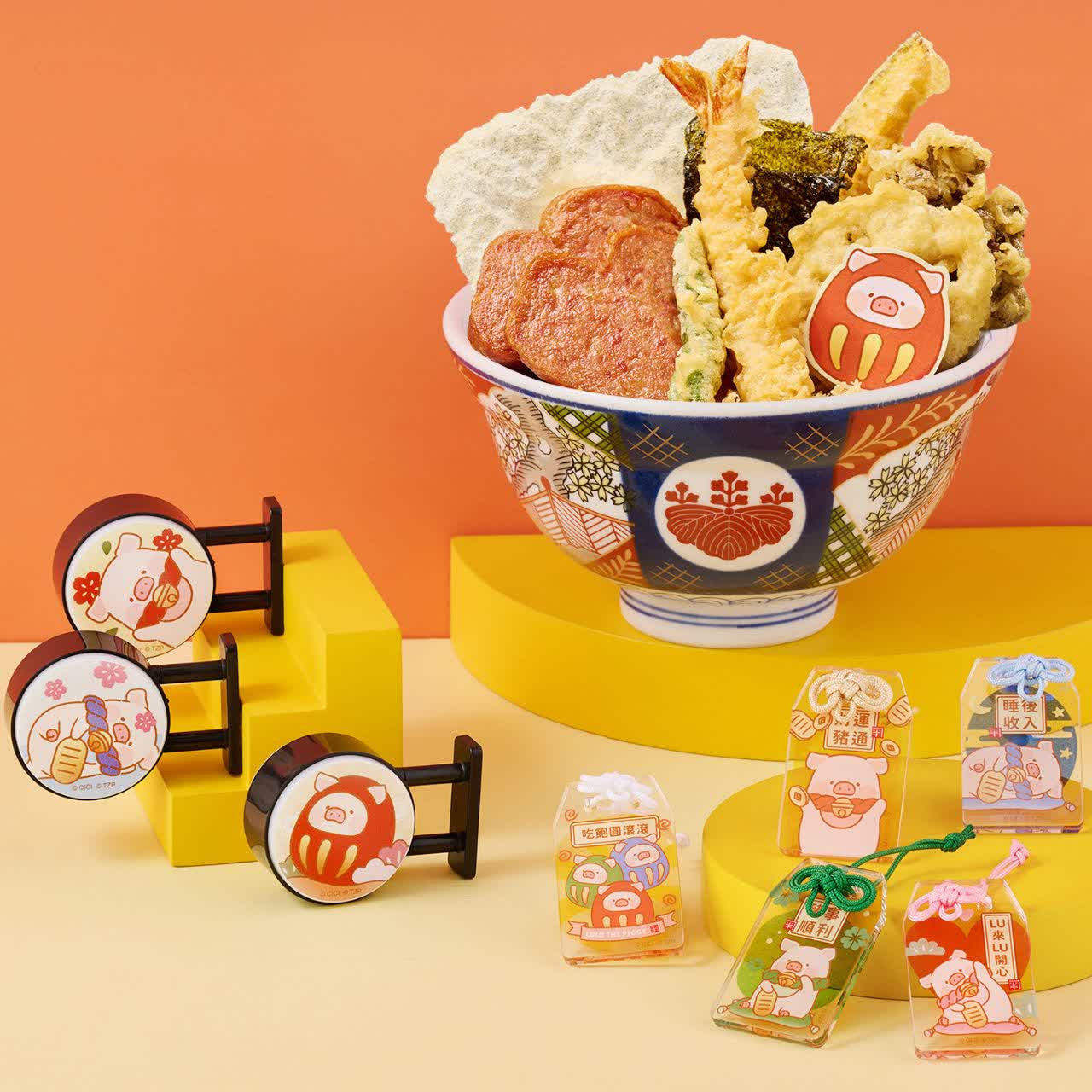 LULU豬 X 金子半之助！聯名丼飯、Q萌可愛的系列周邊：招牌燈箱與LULU豬御守療癒登場