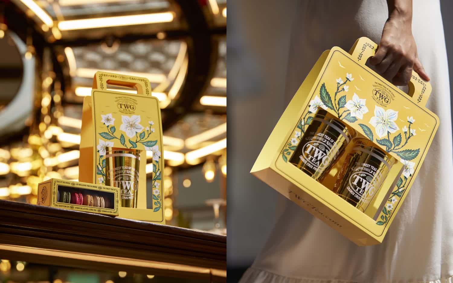 TWG Tea 台灣首間「精品與外帶茗茶概念店」，新光三越 A8 盛大亮相：浮誇金色杯、專用提袋，拿在路上被問翻！