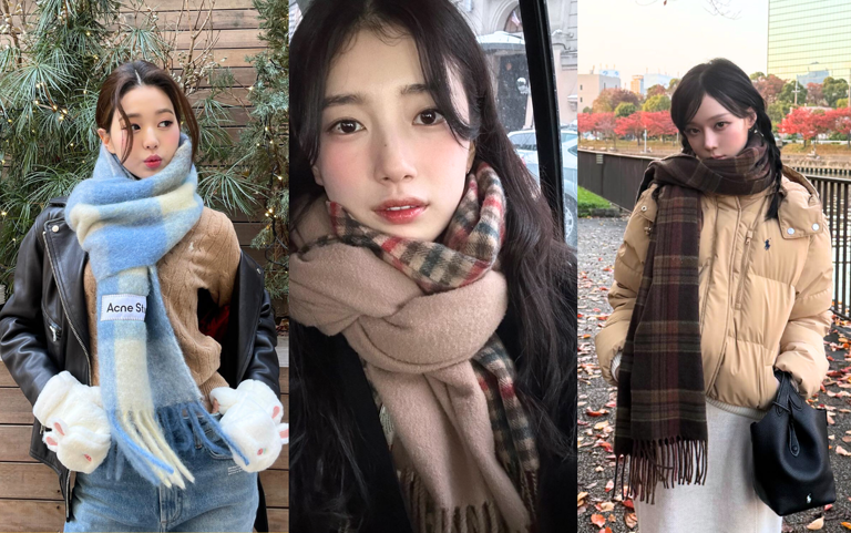 圍巾怎麼圍才好看？明星5款人氣打法：Jennie、張員瑛、Winter...這樣圍時尚又顯臉小！