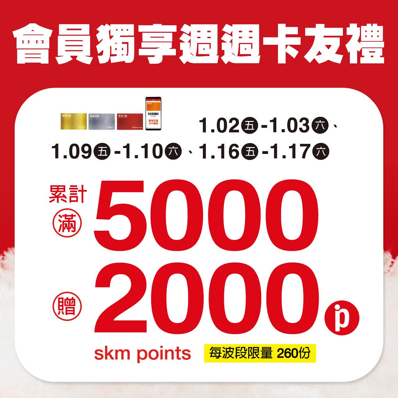 (2026冬換季)南西會員獨享 週週卡友禮