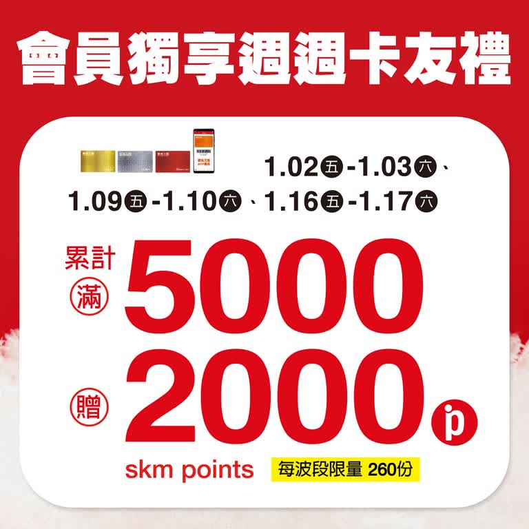 (2026冬換季)南西會員獨享 週週卡友禮