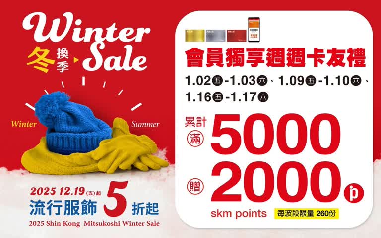(2026冬換季)南西會員獨享 週週卡友禮