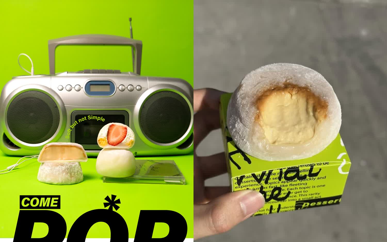 新的爆紅排隊甜點！COMEPOP包入整顆布丁的布丁大福、草莓大福，一個月限時開吃！