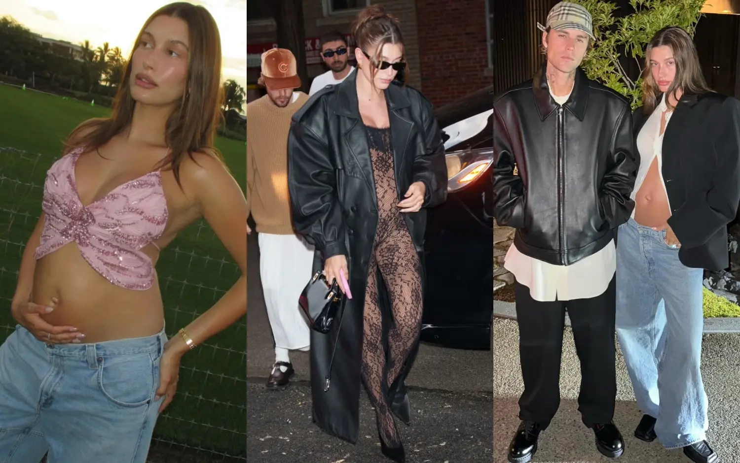 懷孕也要是辣妹！回顧海莉孕肚穿搭：黑色蕾絲裝、辣妹蝴蝶背心、襯衫牛仔褲&hellip;準媽咪每套都請筆記