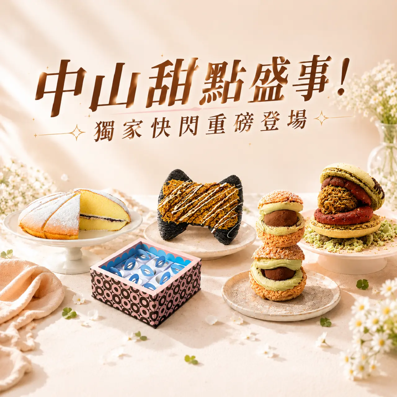 台南甜點快閃推薦｜新光三越台南中山店人氣甜點巡迴登場！東和泡芙、深藍千層、奧瑪烘焙、日本展美食一次吃