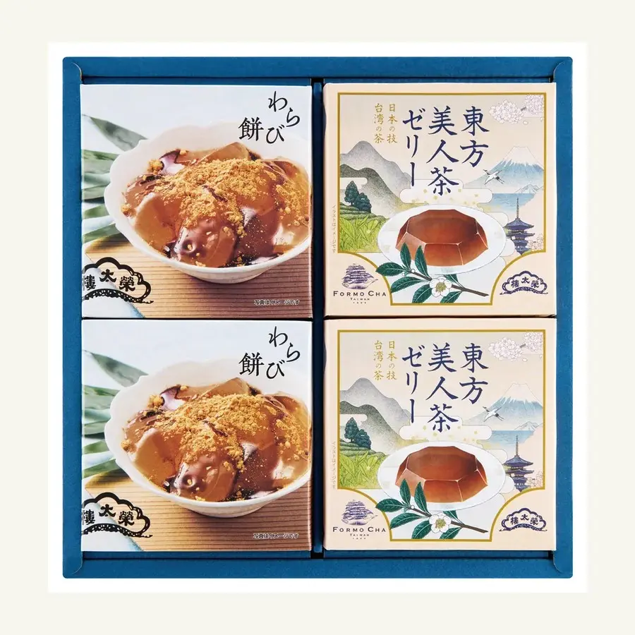 榮太樓總本鋪東方美人初嚐四入聯名禮盒開盒商品圖