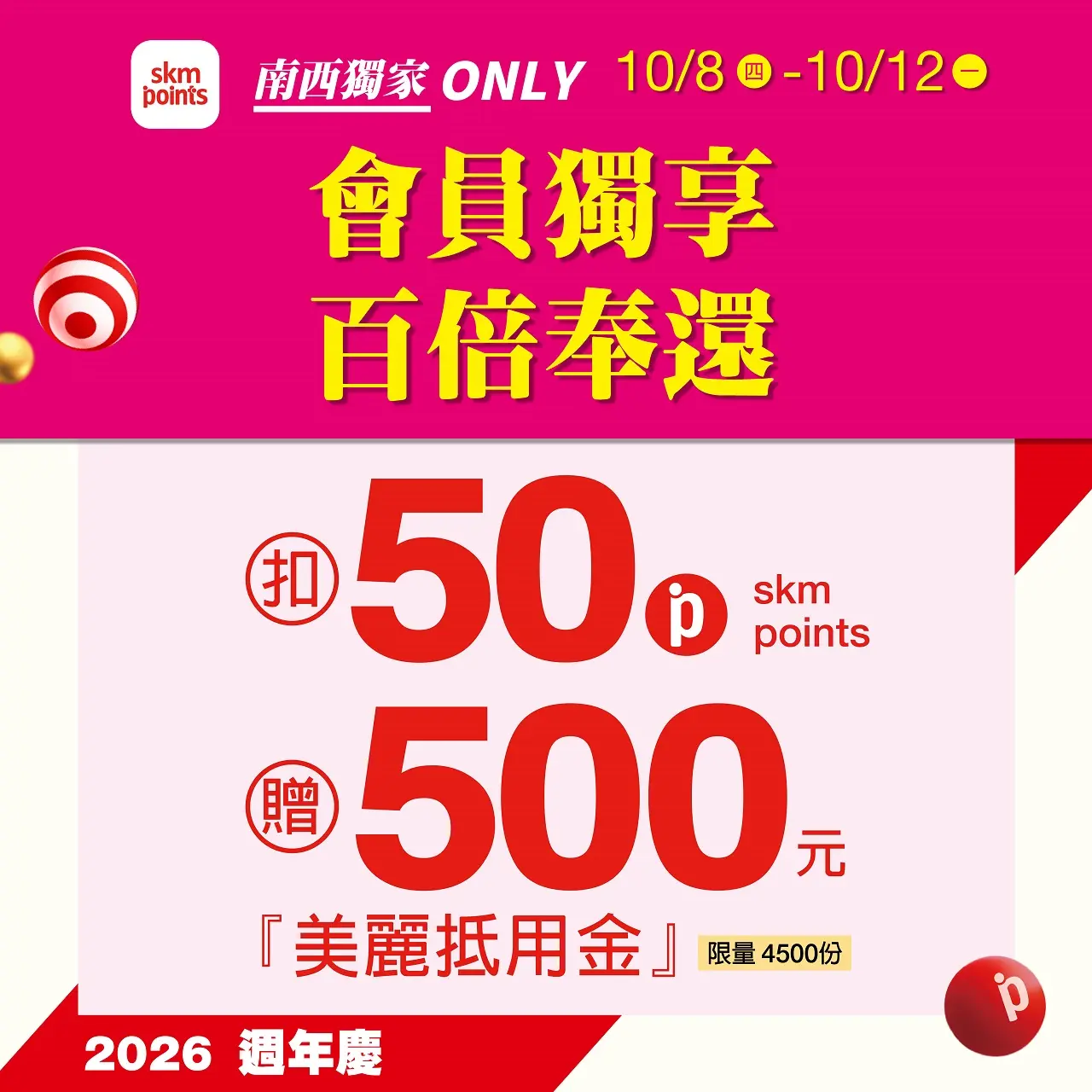 (2026週年慶)會員獨享 百倍奉還
