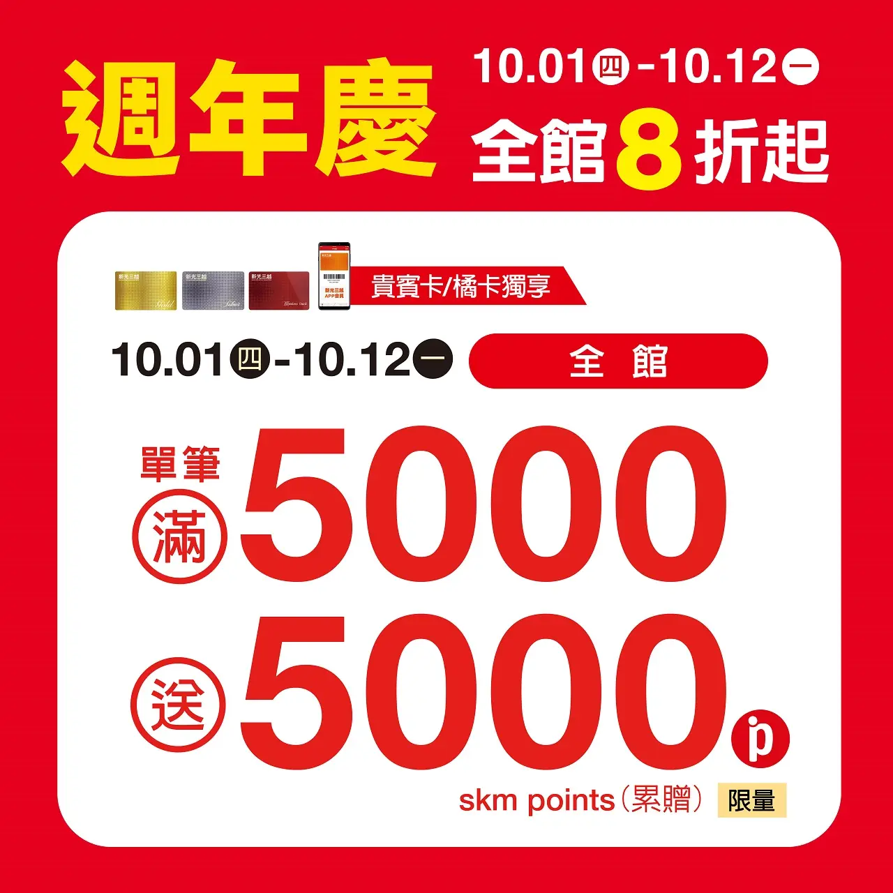 (2026週年慶)全館 滿5000送5000點
