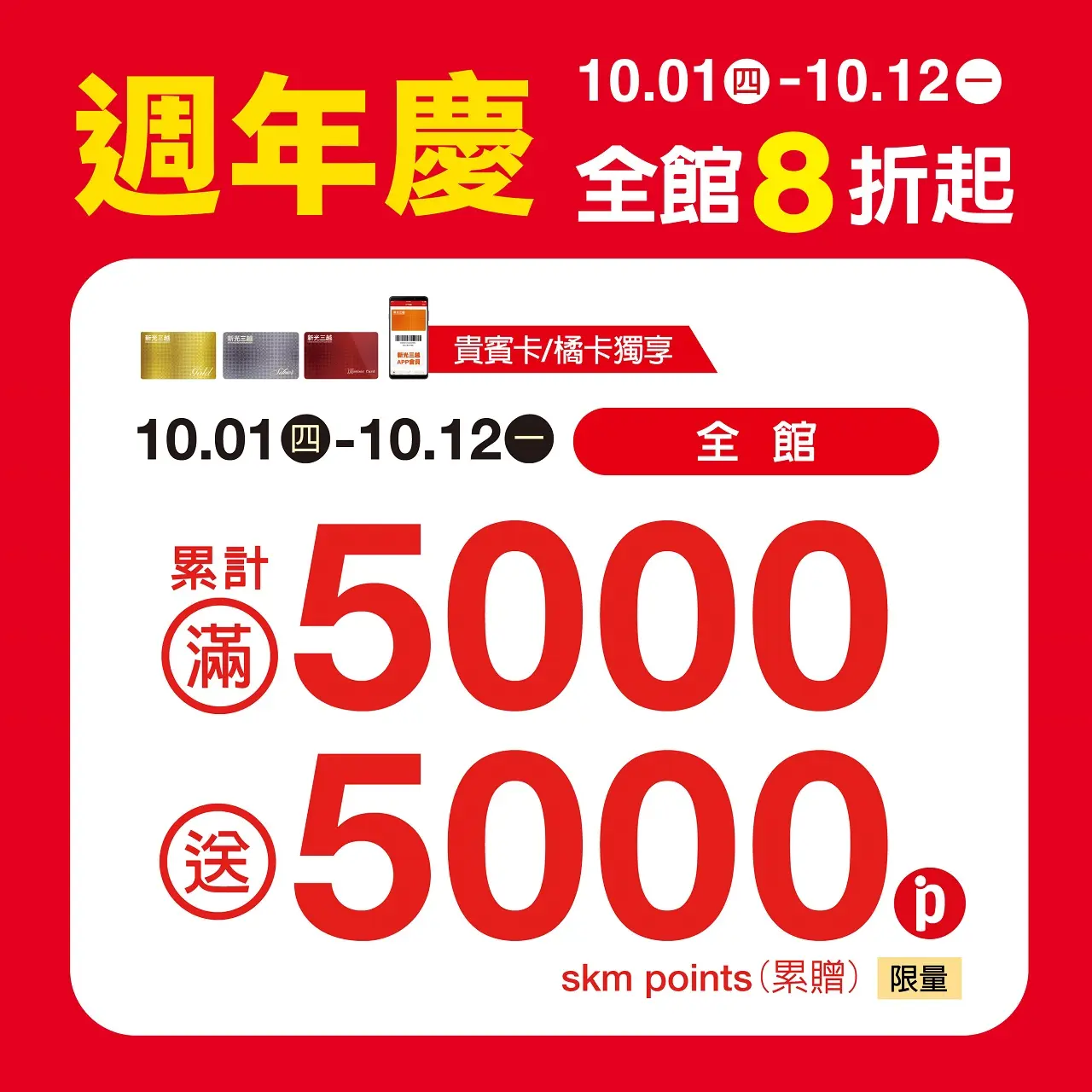 (2026週年慶)全館 滿5000送5000點